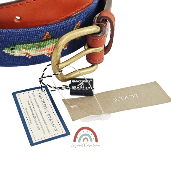 New! Smathers & Branson x J. Crew Fish Needlepoint Belt - Picture 15 of 16